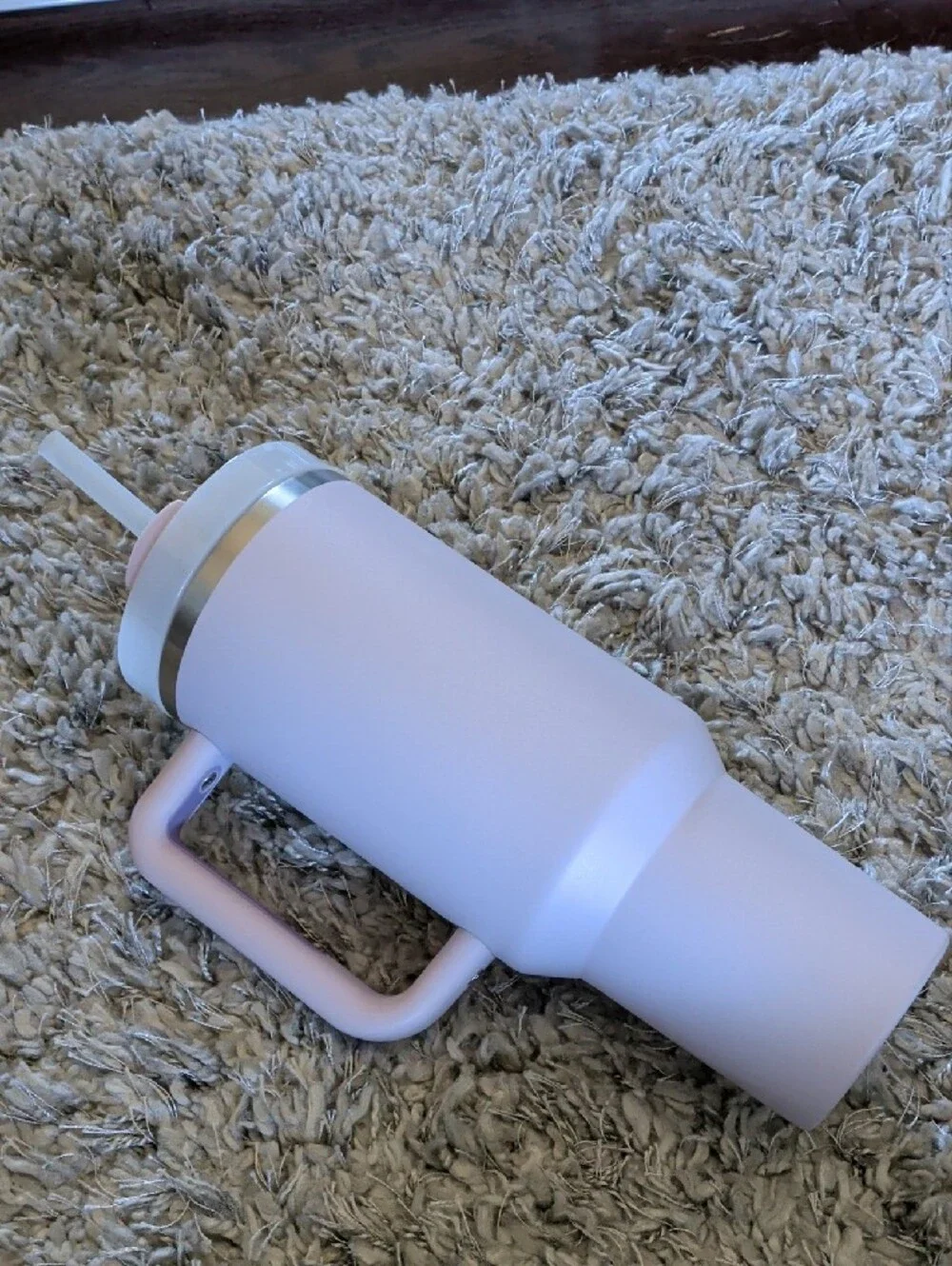 Stanley Light Pink Travel Tumbler with Handle and Straw - Picture 2 of 5